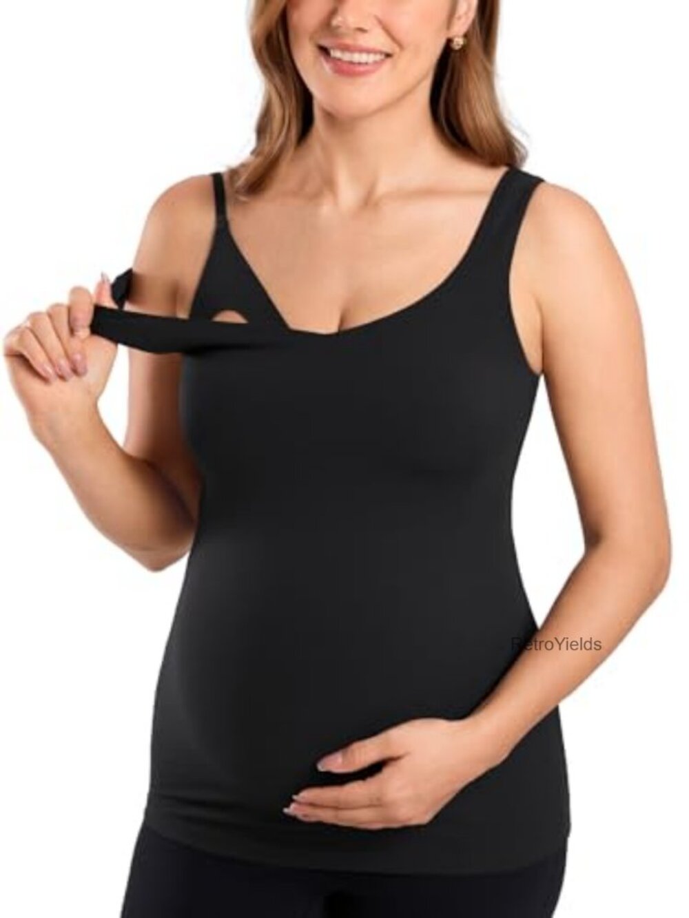 Maternity Nursing Tank Top Buttery Soft Breathable Removable Pads
